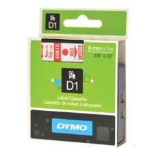 DYMO TAPE D1 9MM ROOD/WIT