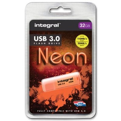 INTEGRAL USB3 NEON 32GB ORANJE