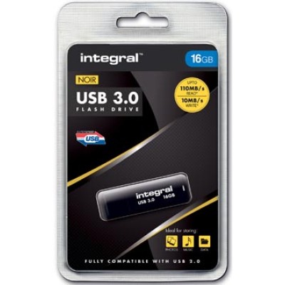 INTEGRAL USB3 16GB ZWART