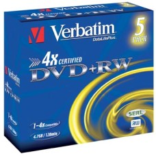 DVD+RW 4,7GB 4X JEWEL CASE 5X