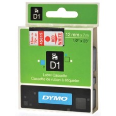 DYMO TAPE D1 12MM ROOD/WIT
