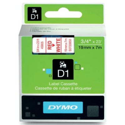 DYMO TAPE D1 19MM ROOD/WIT